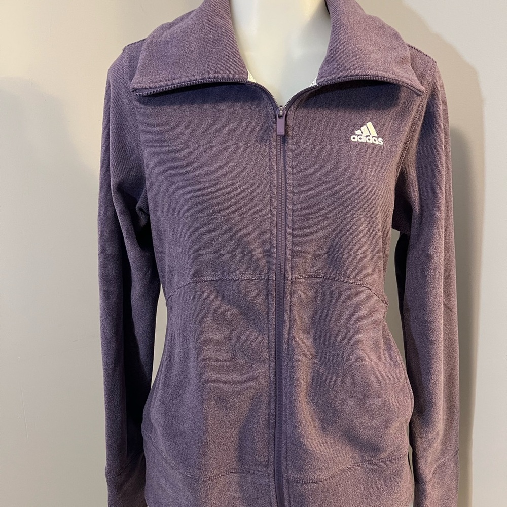 Adidas Purple Sweatshirt with High Collar and Full Zip - Picture 2 of 16